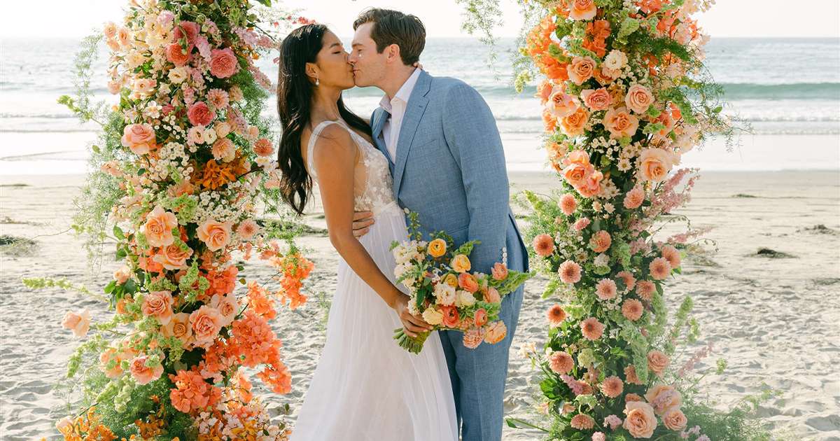 Un mariage inspiré du tennis dans un club de plage de Californie