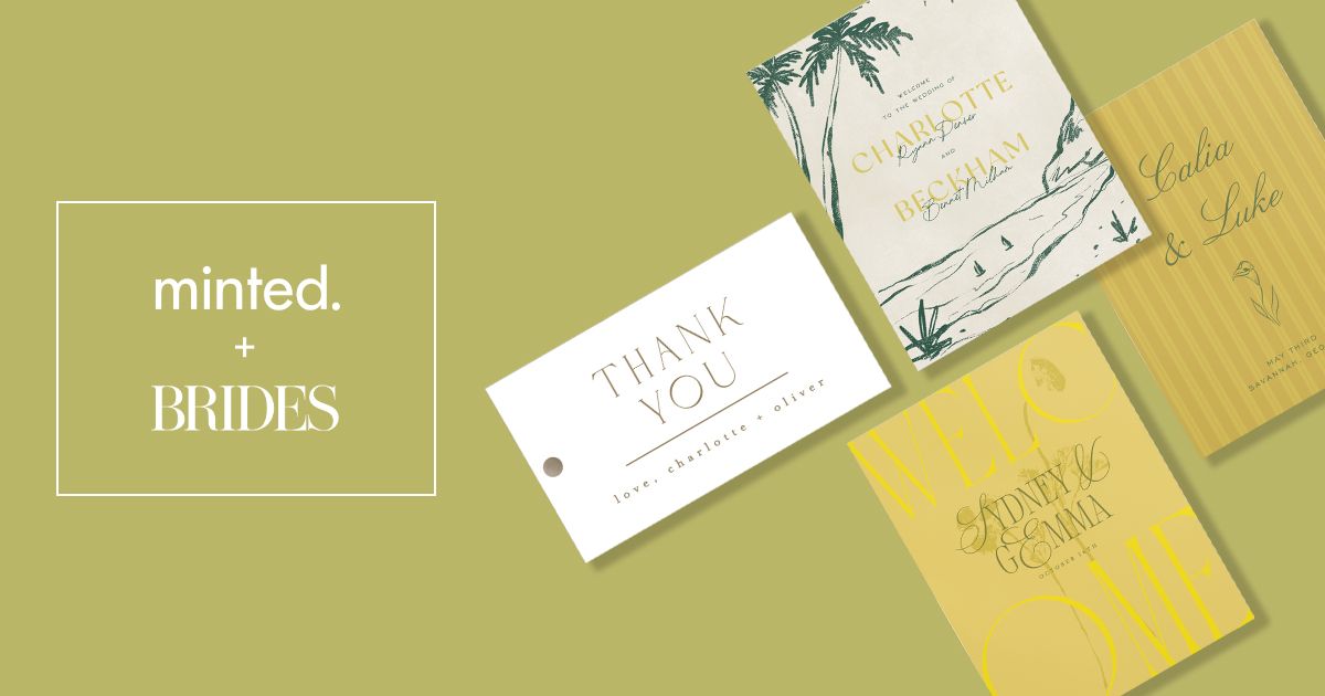 Collection de papeterie de mariage aux agrumes Minted + Brides Island