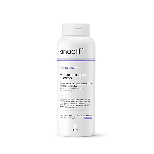 Shampooing Anti-Brass Blonde Kinactif Nº5 de KIN Cosmetics.