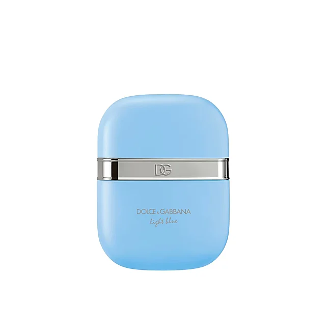 Gel parfumé sans alcool bleu clair de Dolce & Gabbana.