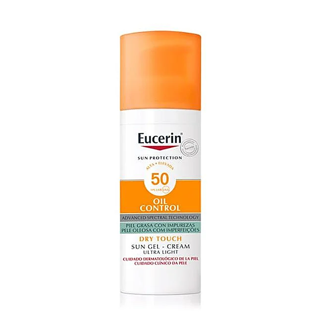 Eucerin Sun Face Oil Control Gel-Crème Toucher Sec SPF50+.
