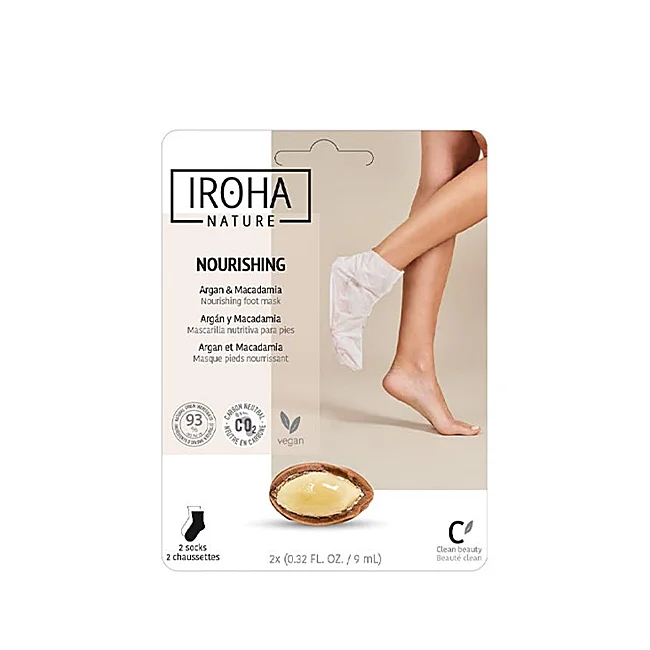 Chaussettes masque nourrissantes Iroha Nature.