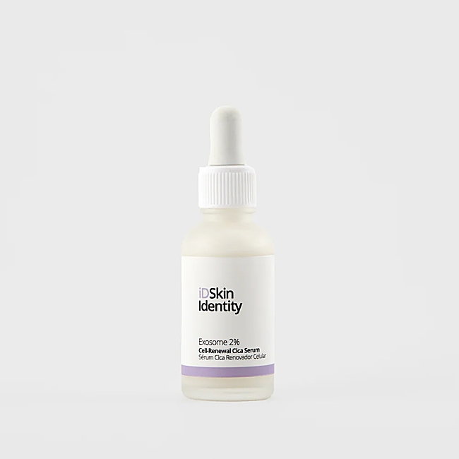 Sérum de renouvellement cellulaire Exosome 2% Cica d'ID Skin Identity, pour renouveler, réparer et renforcer la peau (10,95 euros).
