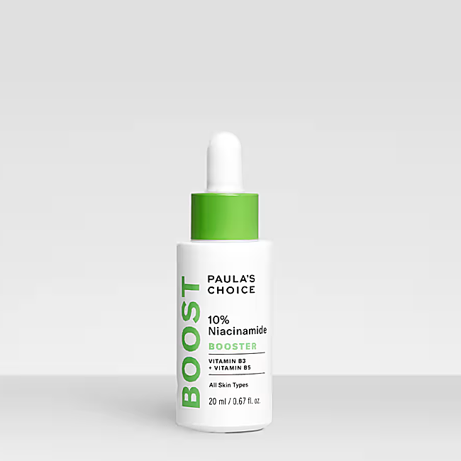 Booster 10% Niacinamide de Paula's Choice, un concentré qui réduit visiblement l'apparence des pores et améliore la texture de la peau (50,15 €).
