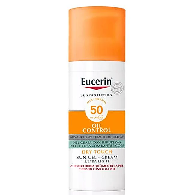 Eucerin Oil Control Gel-Crème Solaire SPF50+.
