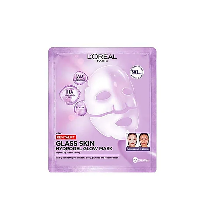 Hydrogel Glow Mask Glass Skin Revitalift Filler de L'Oréal Paris.