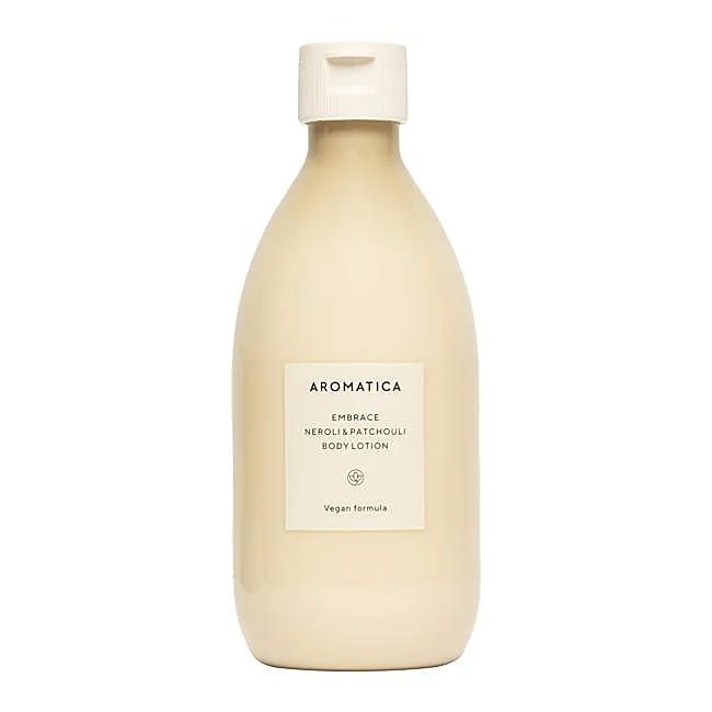 Lotion pour le corps Aromatica Embrace Néroli et Patchouli.