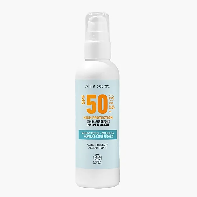 Crème solaire Alma Secret SPF50.