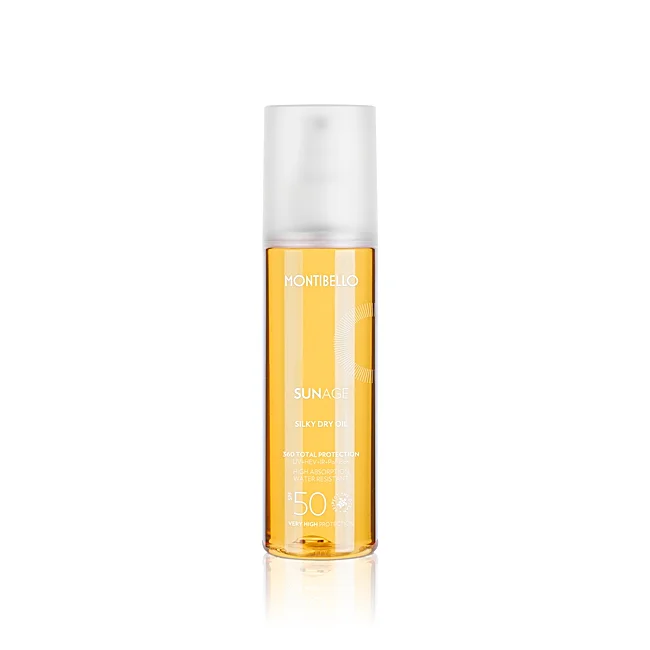 Huile Sèche Soyeuse SPF50 de Montibello.