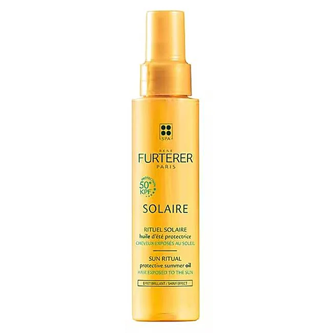 Huile solaire avec photoprotecteur pour cheveux de René Furterer.