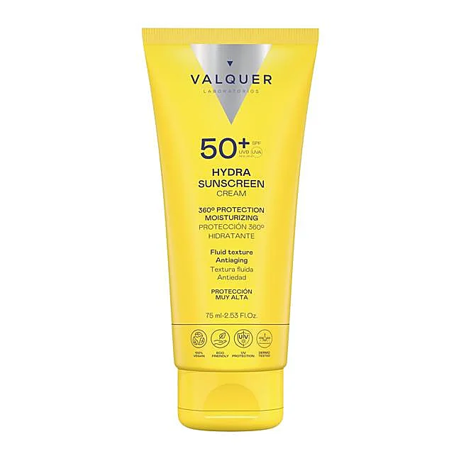 Crème Solaire Hydra pour le Visage SPF 50+ 360º Protection Hydratante et Anti-Âge des Laboratoires Valquer.