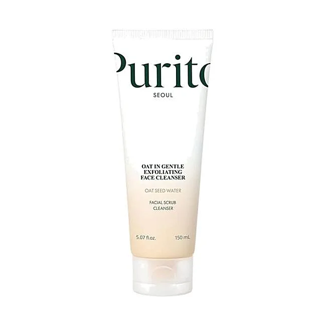 Purito Avoine dans un nettoyant exfoliant doux pour le visage.