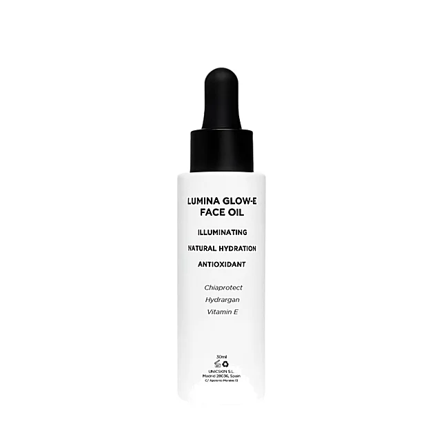 Huile pour le visage Lumina Glow-E d'Unicskin.