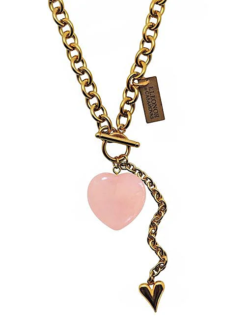 Collier maillons et quartz rose, par Eleanor de Casanovas (54 €).