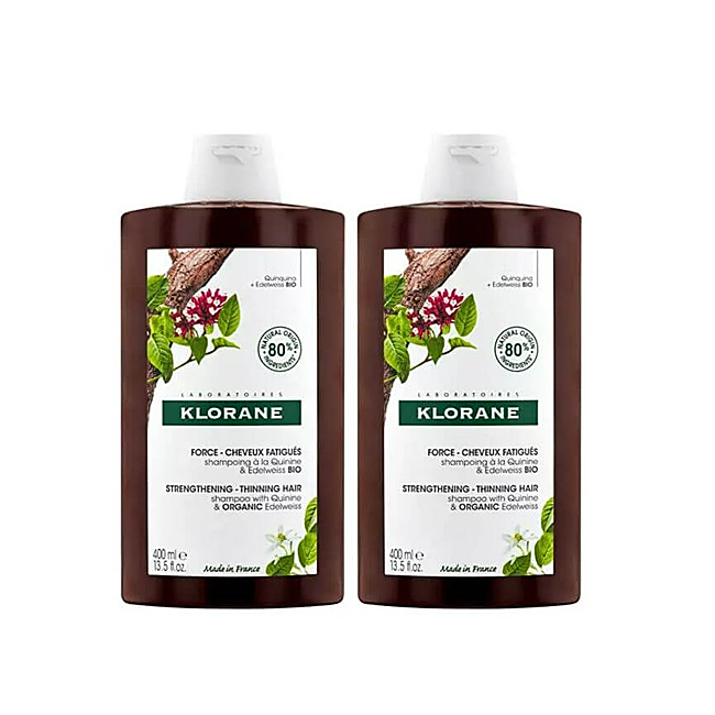 Shampoing Bio Klorane Quinine et Edelweiss.