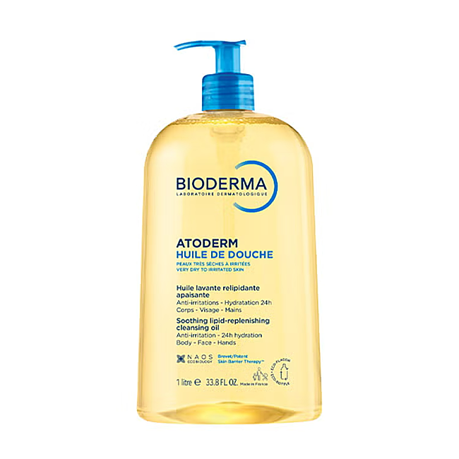 Huile de douche Atoderm de Bioderma.